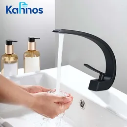 Bathroom Sink Faucets Basin Faucet Cold Water Mixier Tap Modern Arc Line Design Single Handle Kitchen