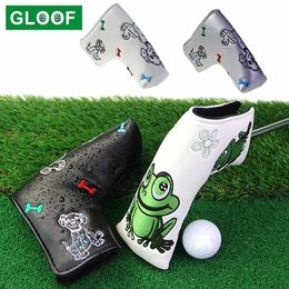 1Pcs Golf Putter Head Covers Blade PU Leather Dog Frog Pattern Design Pack Club Headcover Fits All Brands 240510