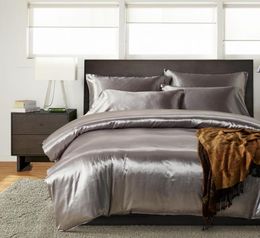 Designer Bed Comforters Sets Luxury 100 Satin Silk Bed Linen Set Home Decor Bedding Set Queen King Duvets Cover Bedclothes5308947