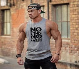 Clothing No Pain No Gain Gyms Stringer Tank Top Men Bodybuilding Tanktop Singlet Fitness Sleeveless Vest Muscle Undershirt1288567