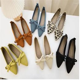 Casual Shoes Stretch Fabric Women Ballet Flats Woman Spring Summer 2024 BowKnot Pointed Boat Knitted Driving Loafers Moccasins