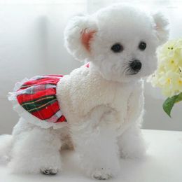 Dog Apparel And Cat Christmas Costumes Winter Style Halloween Day Plush Velvet Thickened Cotton Dress Pet Clothes Supplies