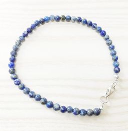 MG0148 Whole Ntural Lapis Lazuli Anklet Handamde Stone Womens Mala Beads Anklet 4 mm Mini Gemstone Jewelry4067597