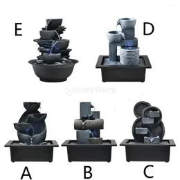 Decorative Figurines Tabletop Water Fountain Fortune Outdoor Waterfall Landscape Living Room Decoration Crafts Portable Gifts