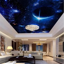 Wallpapers Wellyu Custom Po Mural European Style 3D Wallpaper Fantasy Star Planet Zenith Ceiling Papel De Pared