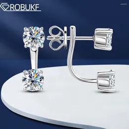 Dangle Earrings 2cttw Moissanite Drop Earring For Women 5mm 4 Stones D Colour VVS1 Lab Diamond 925 Sterling Silver Stud Wedding Jewellery