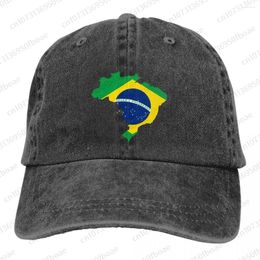 Berets Brazil Flag Fashion Unisex Cotton Baseball Cap Classic Adult Adjustable Denim Hat