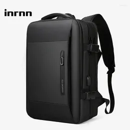 Backpack Inrnn Men 17 Inch Laptop Male Expandable Multi-layer Space Backpacks USB Charging Casual Travel Bag Waterproof Mochila