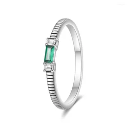 Cluster Rings Beautiful 925 Sterling Silver Green Snake Bone Pattern Ring For Women's Party Fashion Jewelry Accessories