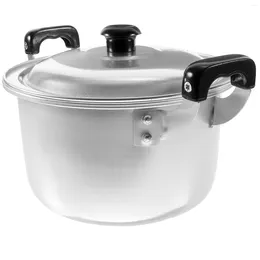 Double Boilers Deepened And Thickened Aluminum Alloy Double-eared Small Soup Pot Rice Pans Cooking For With Handle Lid Noodles Tool