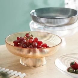 Plates Round Glass Plate Fruit Tray Salad Bowl Decorative Dried Snack Refreshment Dessert Cake Pan