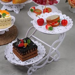 Plates Nordic Dessert Rack Plastic Material Party Table Decoration Fruit Plate White Birthday Beautiful Cake Stand