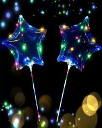Whole LED Light Up Balloons Star Heart Shaped Clear Bobo Balloons with LED String Lights for Birthday Wedding Party Decor5397388