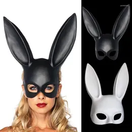 Party Supplies Halloween Costumes For Women Girl Sexy Ears Mask Black Cosplay Costume Long Ear Bondage Dance Masquerade Masks