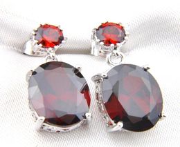 5 PCSLot sell and New Style 925 sterling Silver plated Red Garnet Gems Earring For Lady E01646315959