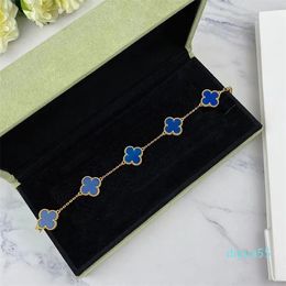 clover designer bracelet bracelets jewelry with brand box packing gold silver rose gold colors link chain bracelet