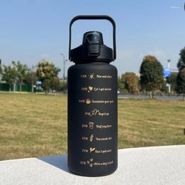 Water Bottles Time Scale Space Cup Outdoor Portable Cover Spray Painted Gradient 2000ml Large Capacity Minimalist