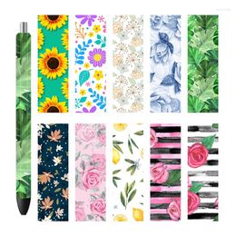 Window Stickers Flower Printed Transfers 3D UV DTF Pen Wraps DIY Glass Ceramic Metal Leather 5Pcs 4.75x1.5 Inch P5