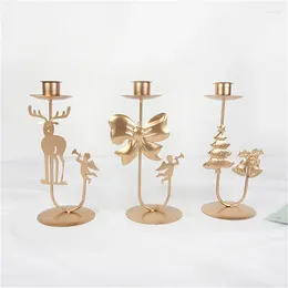 Candle Holders 1Piece Metal Gold Holder Retro Arms Candelabra For Wedding Prop Candlelight Dinner El Home Decoration