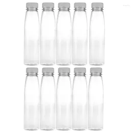 Storage Bottles 10PCS 330ml Empty Containers PET Plastic Beverage Drink Bottle Juice Jar With Lids (Random Colour Caps)