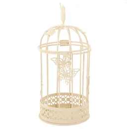 Candle Holders Lantern European Style Butterfly Cage Holder Home Decor Iron Candlestick