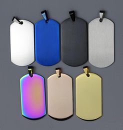 100pcslot Gold Blue Rosegold Black Colour Stainless Steel Army Dog Tags Men Boy Fashion Pendants6904030