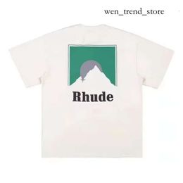 Rhude Shirt Designers Mens Embroidery T Shirts For Summer Mens Tops Letter Polos Shirt Womens Tshirts Clothing Short Sleeved Large Plus Size 100% Cotton Tees 517