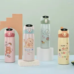 Water Bottles 316 Stainless Steel Intelligent Insulation Cup Handle Portable Cartoon Straw Bounce Universal Vacuum Insulated Bottle
