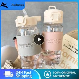 Water Bottles Creative Bottle With Straw Portable Cute Plastic Drinking Leak-proof Drinkware For Milk Coffee Tea