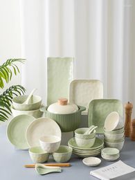 Dinnerware Sets Cream Wind Bowl And Dish Set Home Light Luxury 2024 Chopsticks Plate Dishes Plates
