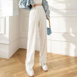 Active Pants Summer Wide Leg High Waist Loose Breathable Light Three-dimensional Striped Women's Casual Trousers Yoga Women