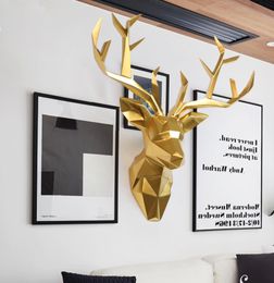 Large 3D Deer Head Statue Sculpture Decor Home Wall Decoration Accessories Animal Figurine Wedding Party Hanging Decorations7636737