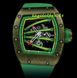 고품질 손목 시계 디자이너 럭셔리 남자 시계 클래식 한정판 RM59-01 Yohan Blake Tourbillon Watch 매뉴얼 권선 투어 빌론 운동 스포츠 워치