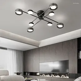 Chandeliers Black Copper Glass Led Ceiling Chandelier For Living Room Bedroom Dining Kitchen Modern Style Design Lamp Light