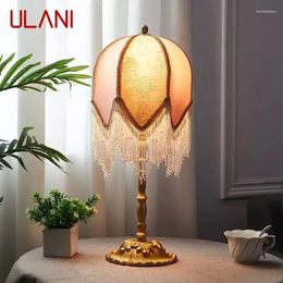 Table Lamps ULANI French Tassels Lamp American Retro Living Room Bedroom Villa European Pastoral Creative Desk Light