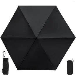 Umbrellas Folding Travel Umbrella 6 Ribs Mini Small UV With Case Anti-UV Compact