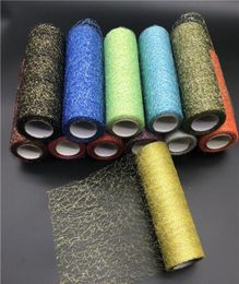 92mroll Organza Tulle Roll Spool Fabric Ribbon DIY Tutu Skirt Gift Craft Party Chair Sash Wedding Party Decoration Gold Silver1579417