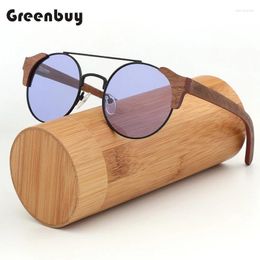 Sunglasses Real Bamboo Wood Laminated Male Rimless Polarized UV 400 Shades For Women Beaching Fashionable Designer Classic