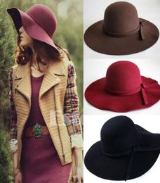 Women039s Hat Cap Woman Classic Retro Jazz Warm Ladies Fedora Bucket Cotton Sweet Caps Wide Brim Top Sun Hat 2020 Trendy Vintag1728863