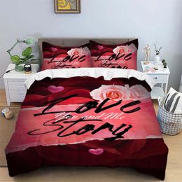 Bedding Sets 3 Piece Matte Polyester Set Skin Friendly And Warm Comfortable Mysterious Dark Red Background Rose Flower Pattern