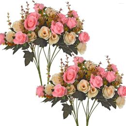 Decorative Flowers Silk Rose Artificial Wedding Home Christmas Decoration Bride Bouquet Diy Gift Scrapbooking Wreaths Wall Pography Prop