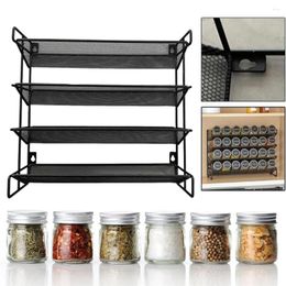 Kitchen Storage 4 Tier Seasoning Organizer Space-Saving Metal Countertop Spice Holder For Cabinet