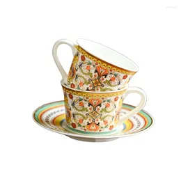 Teaware Sets American Phoenix Laiyi Bone Porcelain Coffee Cup Afternoon Tea Plate Retro Art Decoration Desktop Set