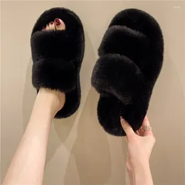 Slippers Wool Cotton Women Wear 2024 Autumn And Winter Fashion Thick Soled Plush Solid Color Warm Home Women's Shoes