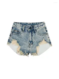 Women's Jeans American Style Coquette Pants Women Wrap Hip High Waist Slim Denim Short Shorts Summer 2024 Sexy Gyaru Streetwear Trend