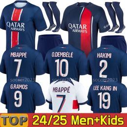 24 25 Maillot MBAPPE Soccer Jerseys Kids Kit 23/24 Player Version Training Pre Match 2023 2024 Maglia Paris Home Away Football Shirt HAKIMI FABIAN VITINHA O DEMBELE