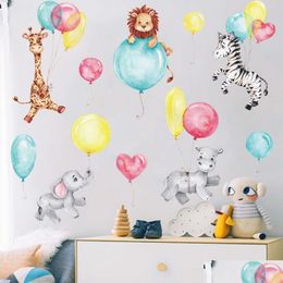 Wall Stickers Watercolour Colorf Animals With Balloons Kids Room Children Decals Baby Nursery Art Murals Pvc Drop Delivery Home Garden Dh0L5