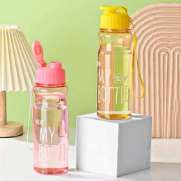 Water Bottles 650ML Outdoor Multi-color Transparent Plastic Cup Large Capacity Bottle