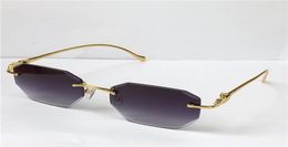 selling vintage sunglasses irregular rimless 5634295 diamond cut glasses retro animal temples fashion avantgarde design uv400 lig6039328