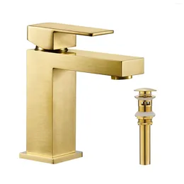 Bathroom Sink Faucets Faucet Brushed Nickel For 1 Hole Single With Up Drain Leadfree Touch On Sin